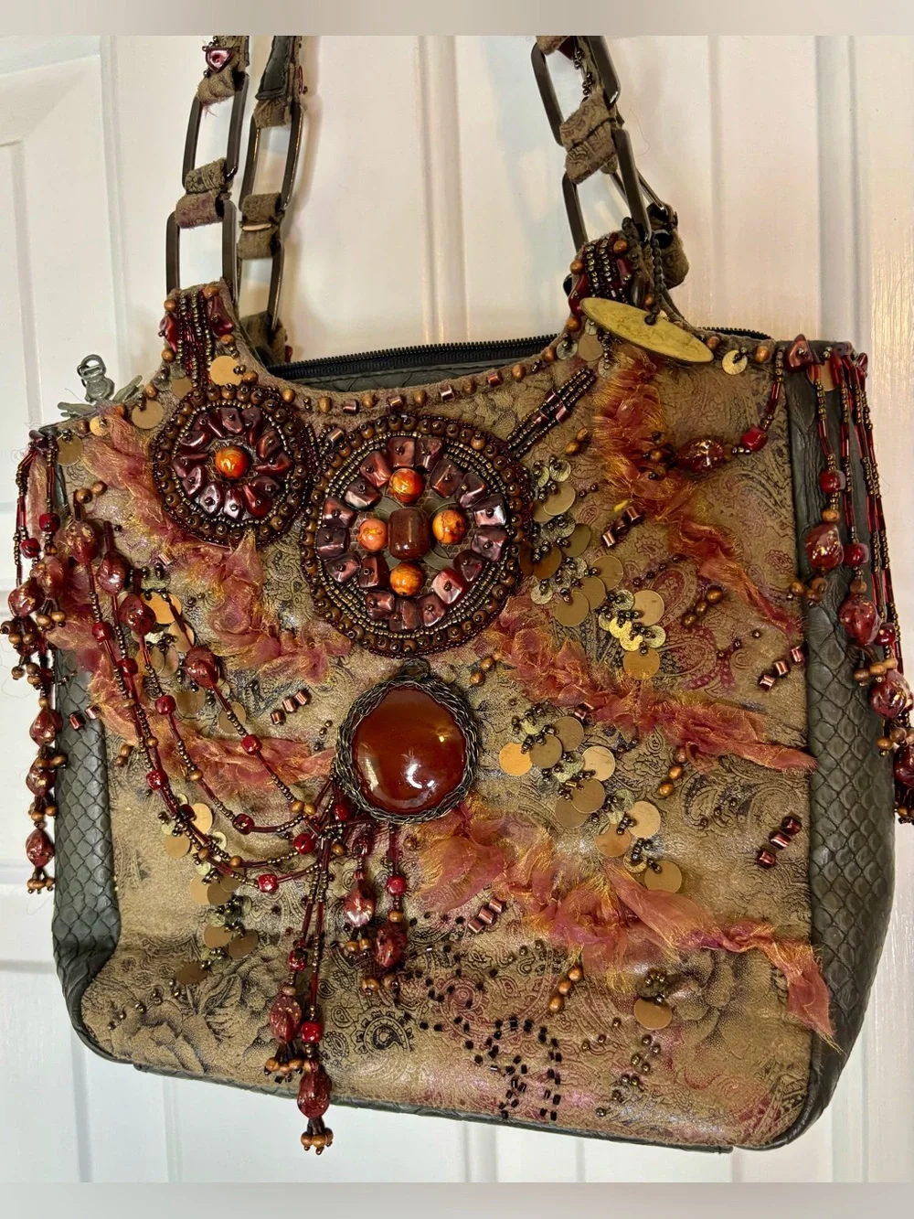Mary Frances ornate leather